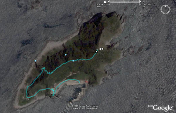 Google earth map and our route