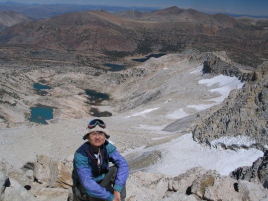 Conness Lakes and Conness Glacier from Mt. Conness summit