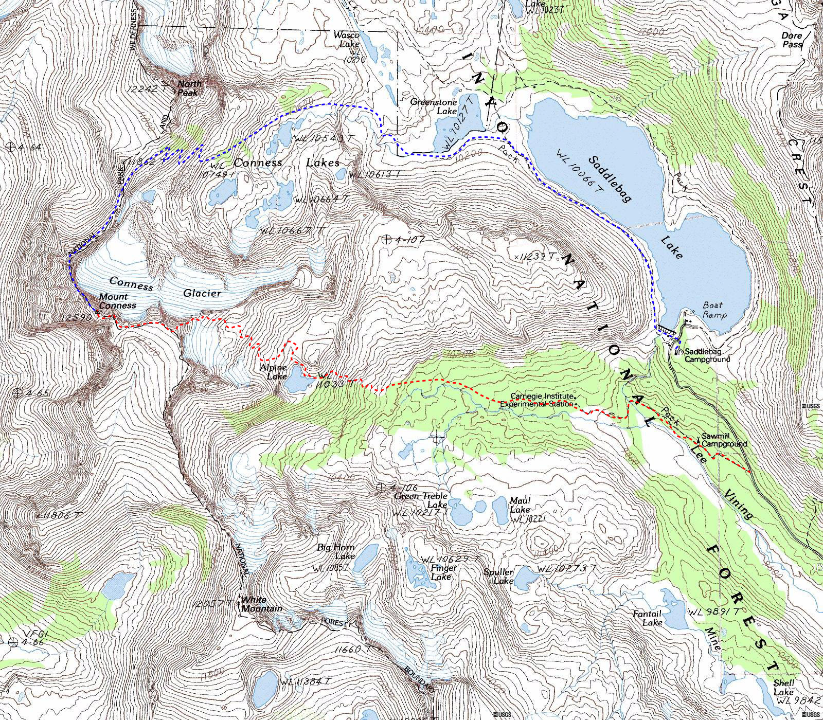 east ridge 是紅色路線