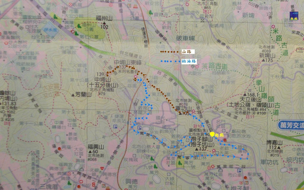 今日登山的路線圖