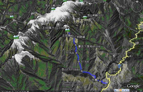 志佳陽大山3D路跡圖