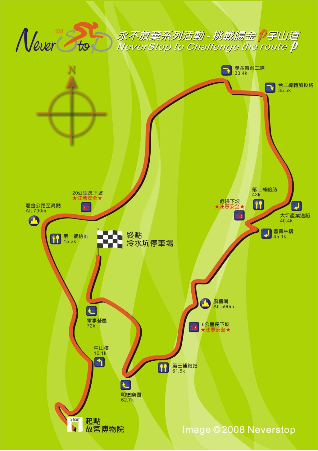 陽金P字山道路徑簡圖