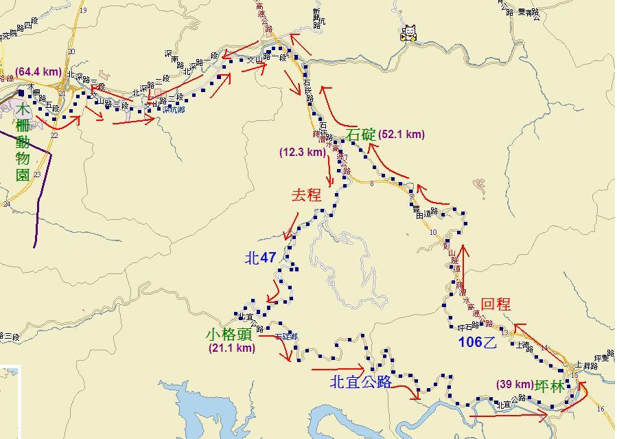 本次單車行程的路線簡圖