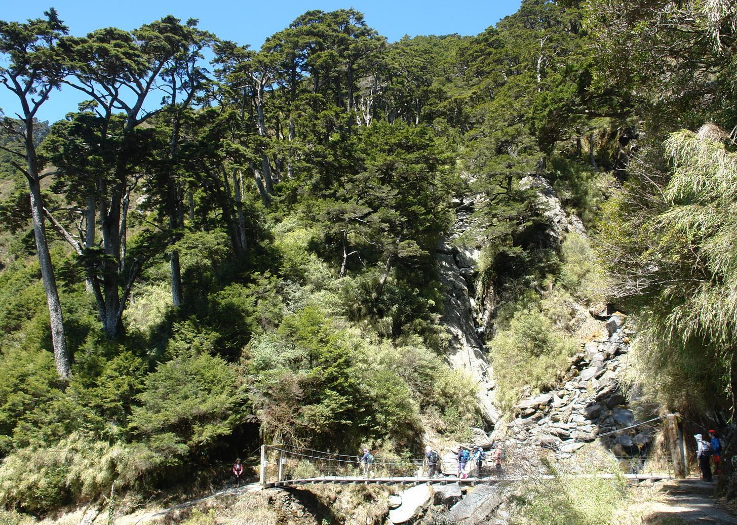 能高吊橋是台灣海拔最高的吊橋，海拔高度大約與天池同高2860公尺