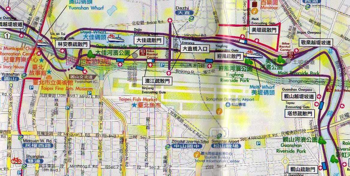 大佳公園進出指示圖