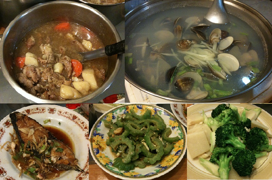 面面夫婦沒吃到的美味料理! ^^
當天約5:00pm 騎車返回家中, 面面夫婦趕著回台北. 大舅子匆匆準備了乾麵招待兩位. 可惜沒吃到後來的美味料理 (馬鈴薯燉肉, 蛤蠣鮮湯, 煎魚, 鹹蛋苦瓜, 花椰菜)