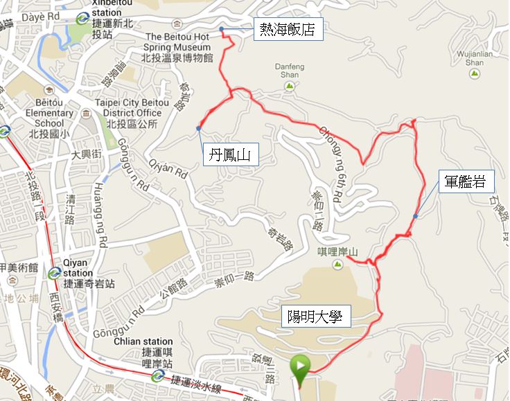 軍艦岩丹鳳山地圖