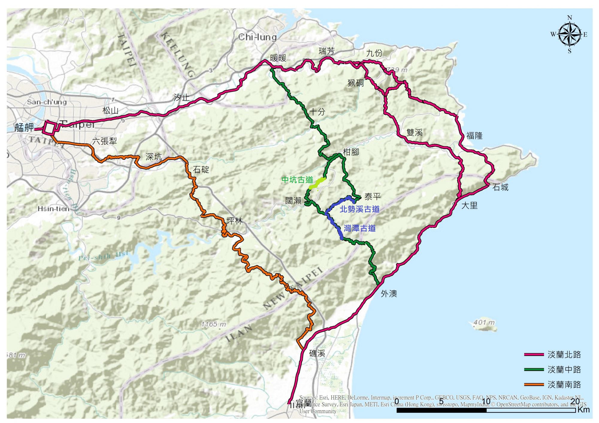 路線簡圖，藍色線條