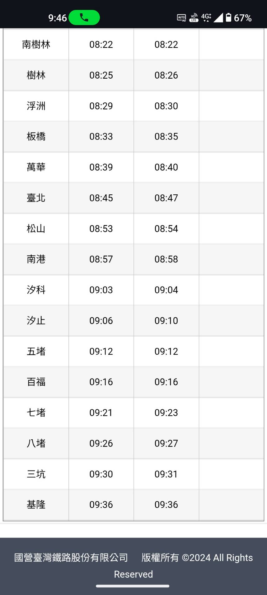 台鐵區間車2114行車時間表