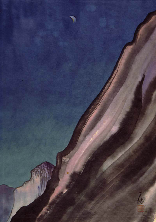 鷹峰新月 - 1930版畫