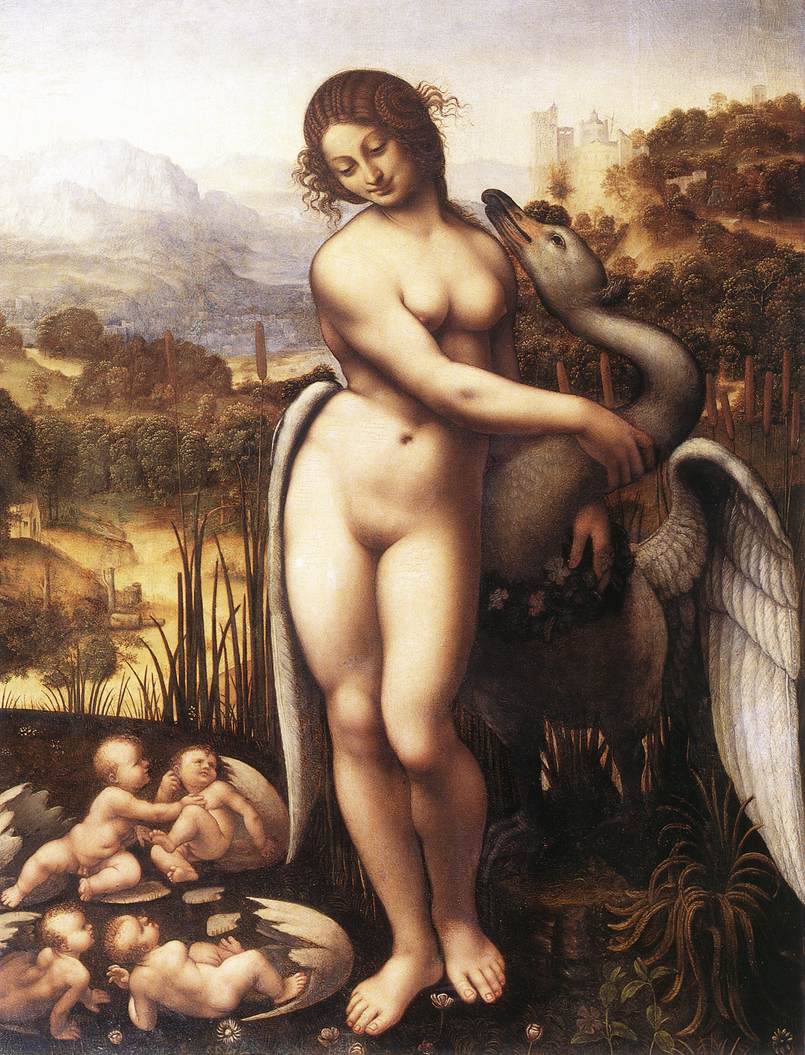 附圖二：麗妲與天鵝, copy from Leonardo da Vinci