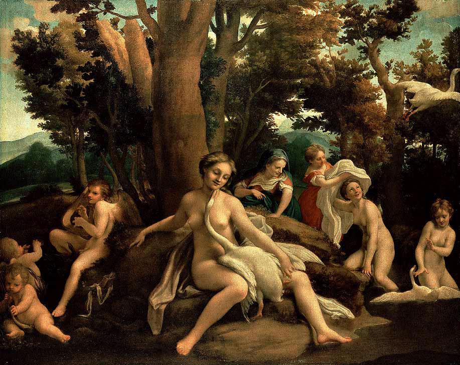 附圖四：麗妲與天鵝, by Correggio (1489-1534)