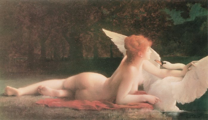 附圖五：麗妲與天鵝, by Paul-Prosper Tillier (1834-1915)