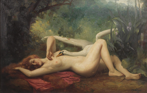 附圖六：麗妲與天鵝, by C.A. Holland (19th-20th century)