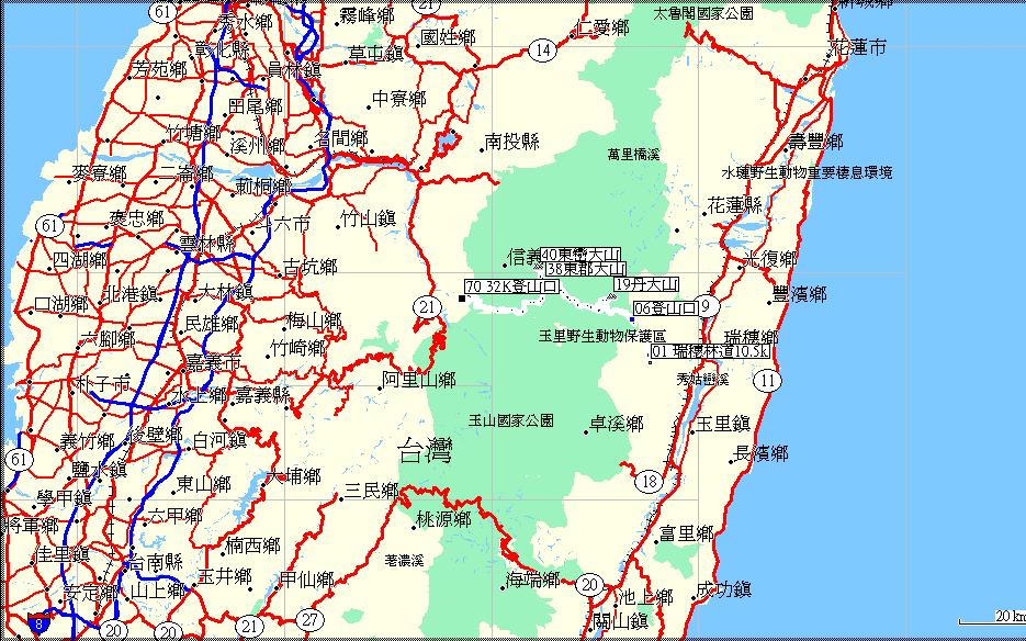 南三段(丹大橫斷)地理位置圖(一)