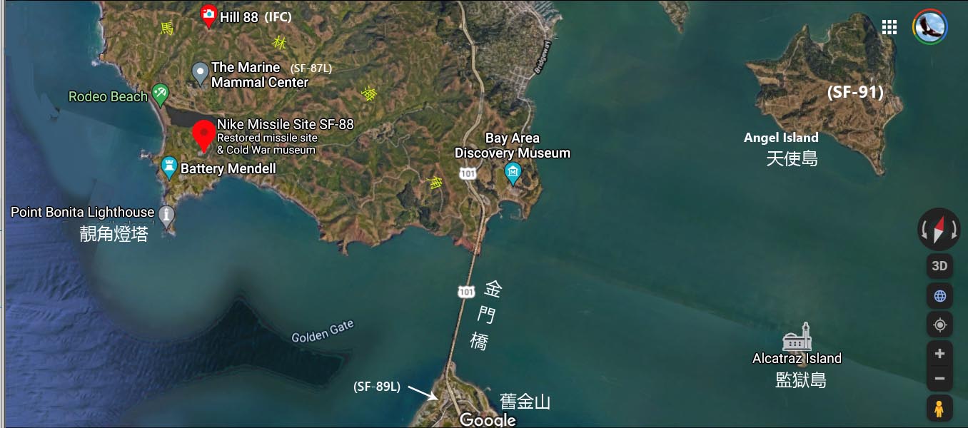 圖16：馬林海角SF-88發射區及火控區位置圖。