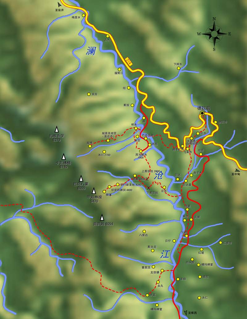 卡瓦博格峰小轉山路線圖 (摘自導遊圖集中營 http://www.map98.com/)