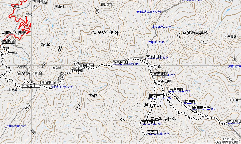 南湖群峰航跡圖