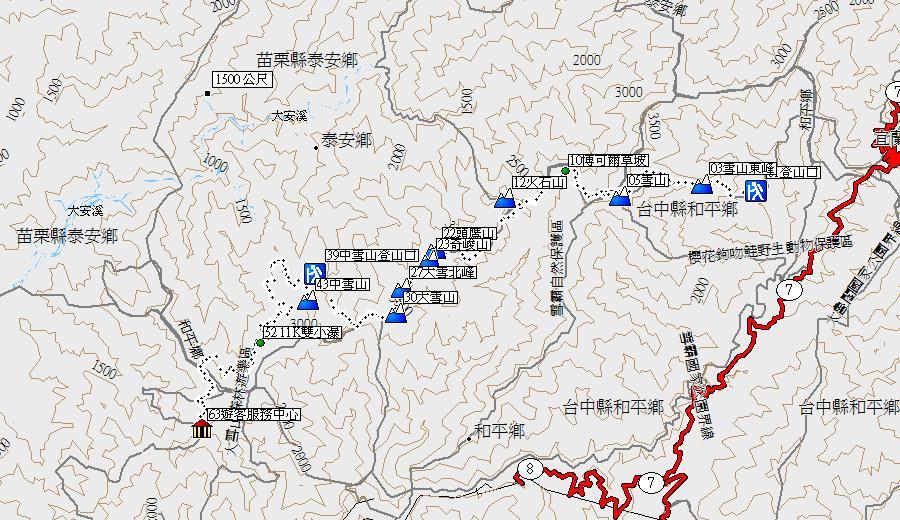 970403雪山西稜航跡圖