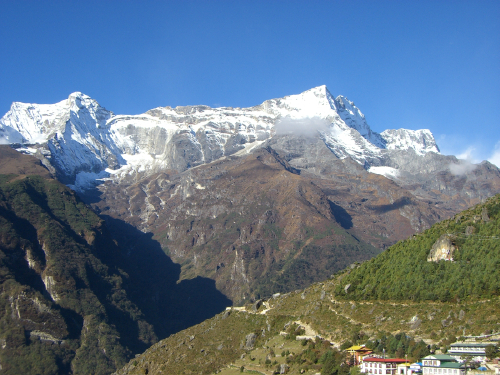 Kongde Ri 6187m as seen from Namche bazaar October 2010