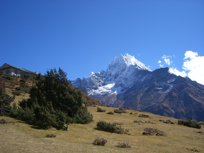 Thamserku 6608m which lies southeast of Namche bazaar