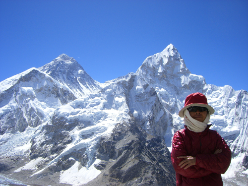 with Nuptse and summit cone of Mt. Everest 25 May 2011 photo by Jit