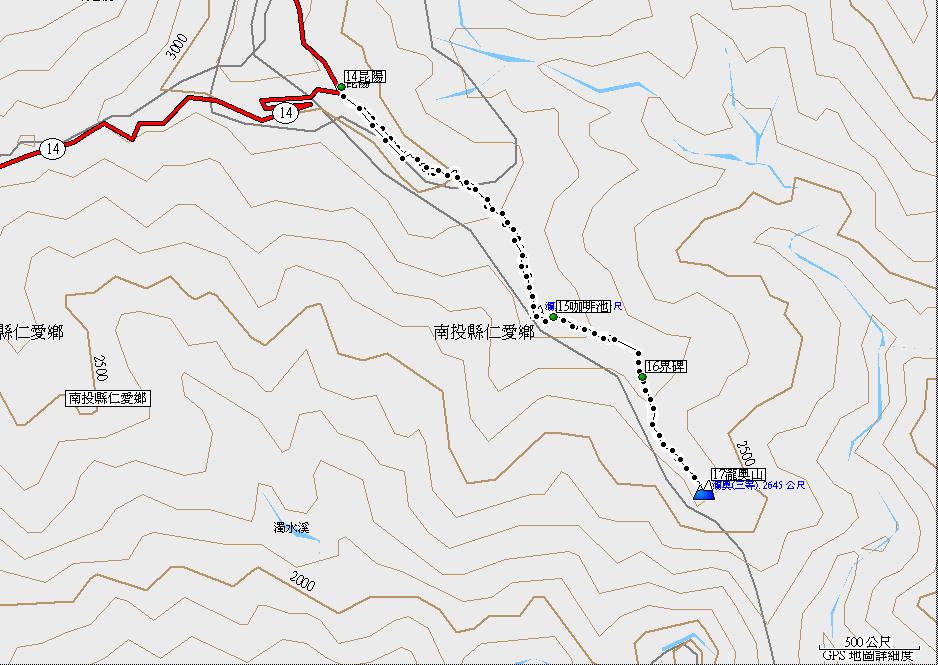 瀧奧山航跡圖
