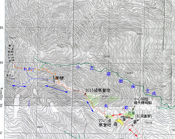 無名東稜地圖