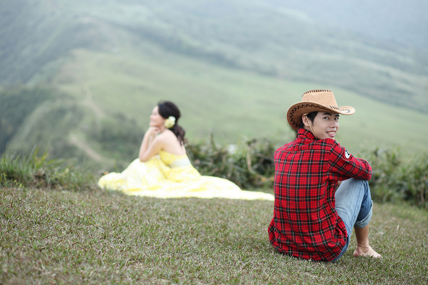 桃源谷，穿著社服拍婚紗