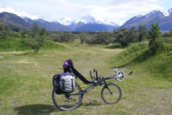 My recumbent, the background is Mt Cook