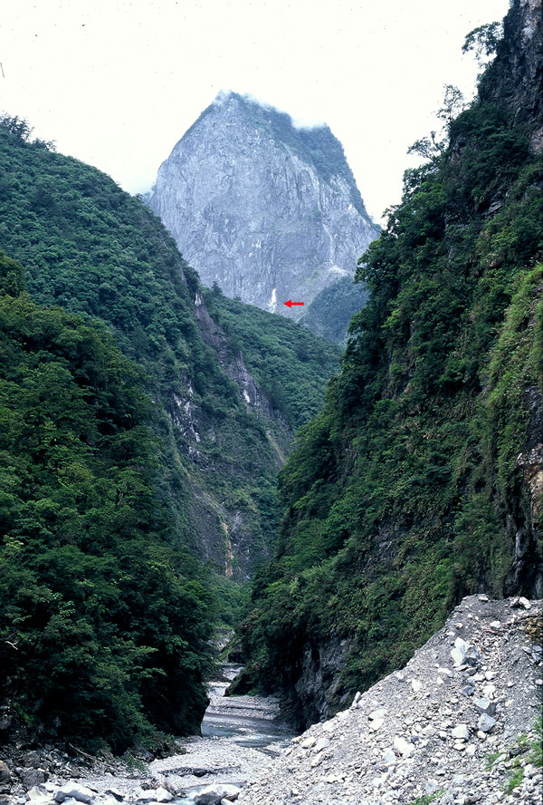 針山聳立於峽谷之上