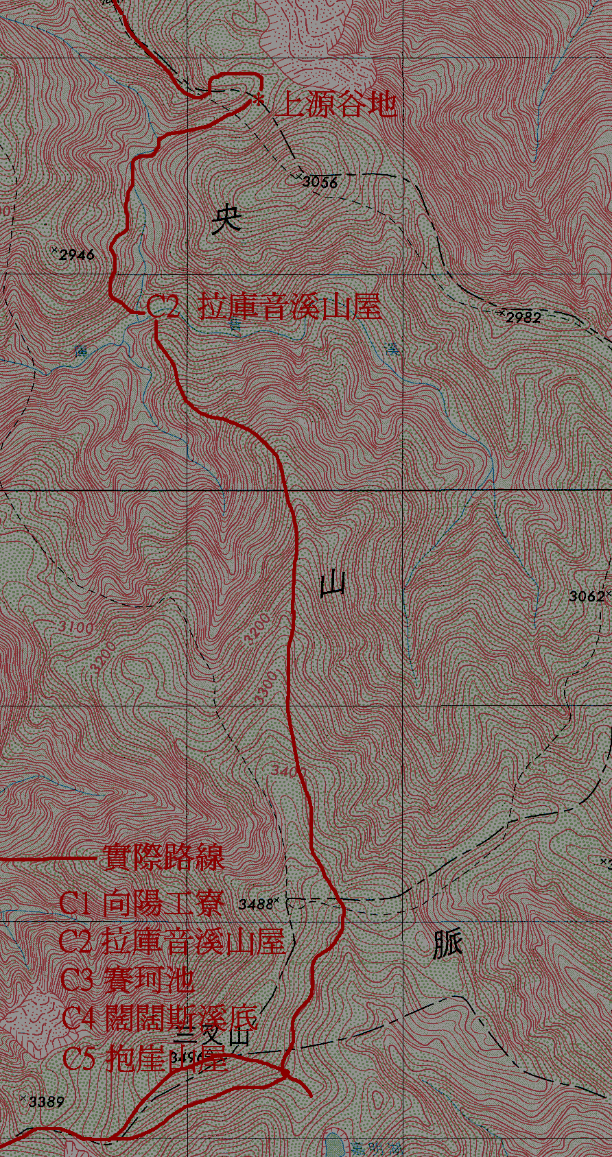 兩萬五分之一實際路線圖