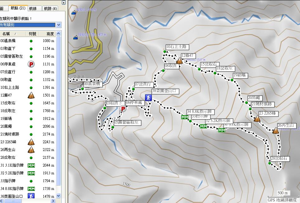 1001001再生山航跡圖