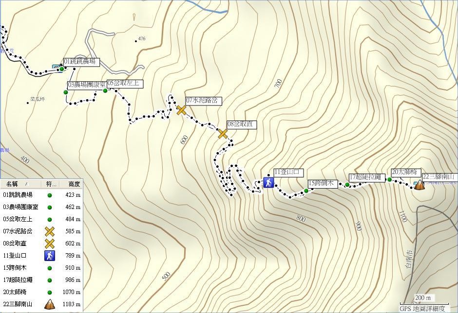1050213三腳南山水庫情航跡圖