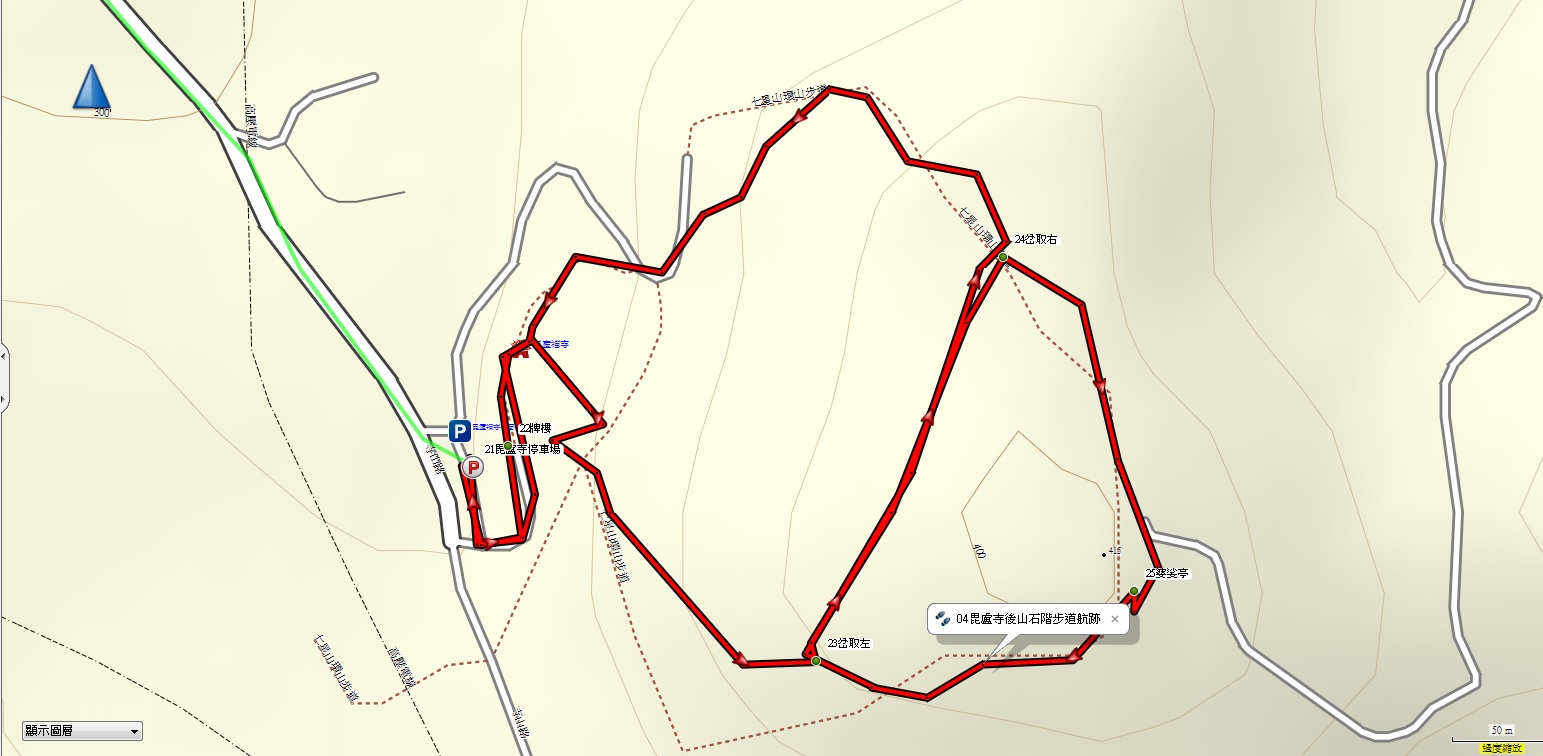 1130303毘盧寺後山步道航跡圖