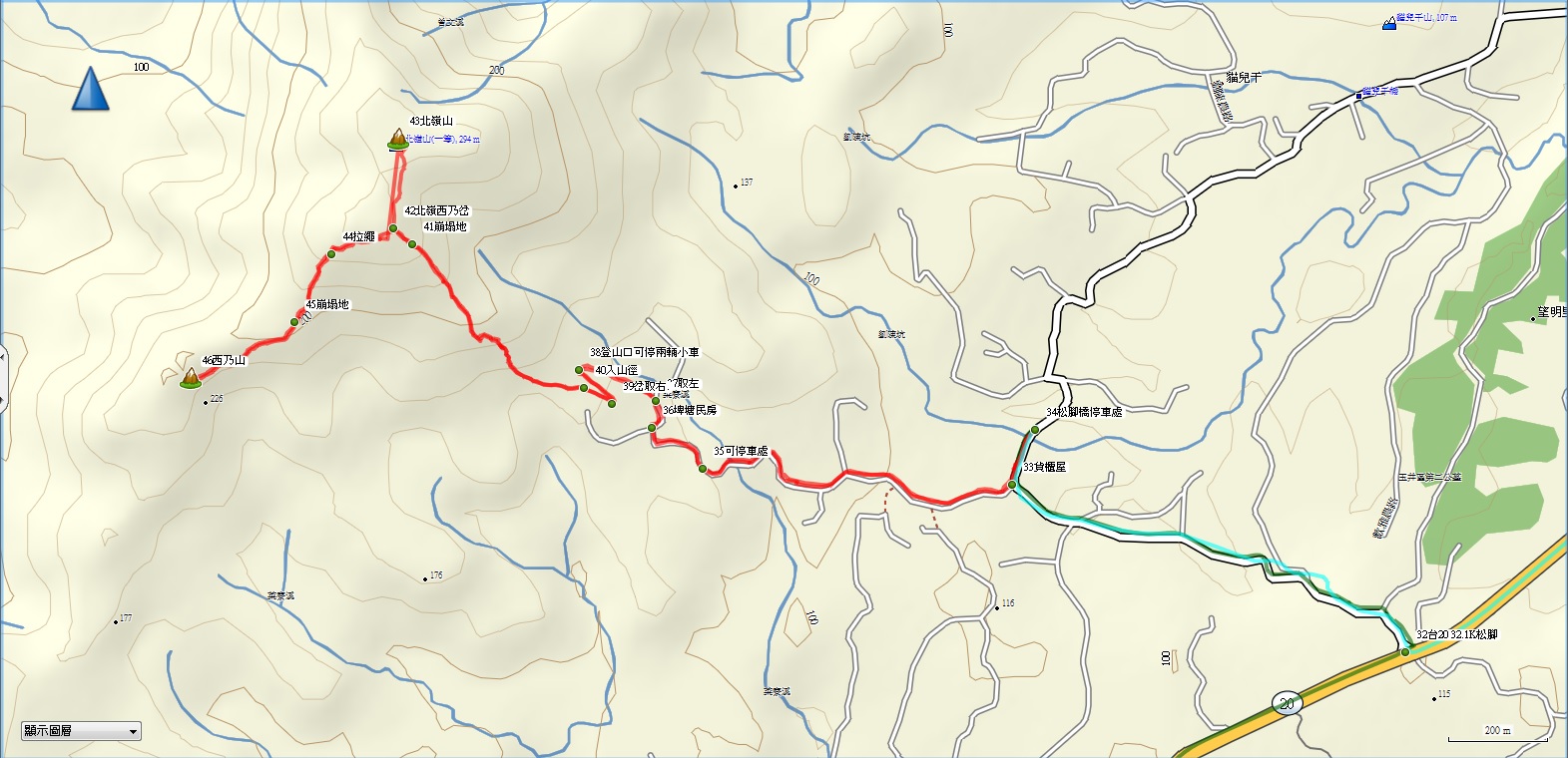 1140914關廟山北嶺西乃航跡圖1